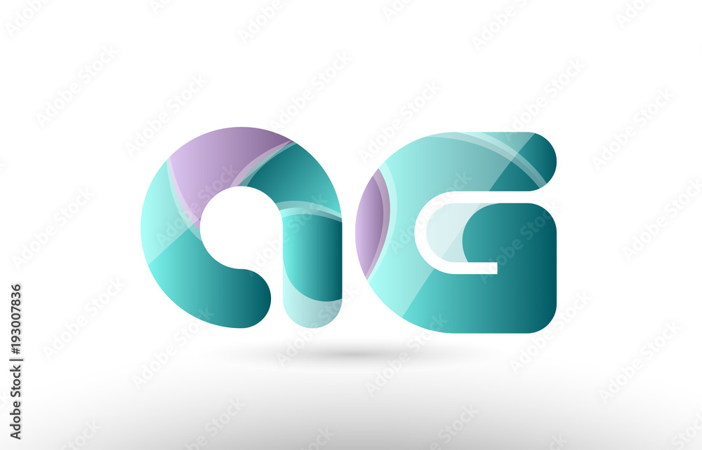 3d letter ag a g green purple alphabet logo icon company design 3d letter ag a g green purple alphabet logo icon company design