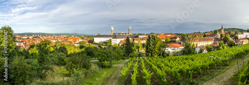 Bamberg, Blick vom Rosengarten/Michaelsberg über die Stadt 