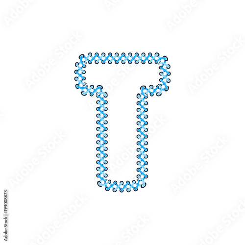 T Shoelace Letter Logo Icon Design