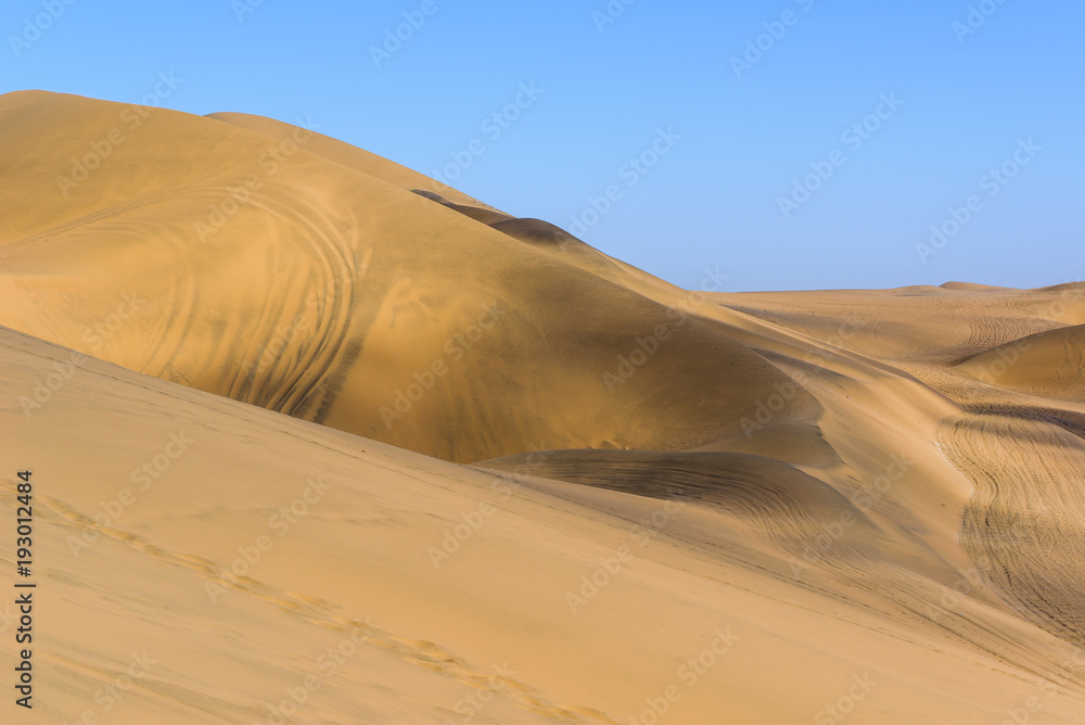 Sand dunes of Ica Desert near Huacachina, Ica Region, Peru