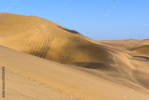 Sand dunes of Ica Desert near Huacachina  Ica Region  Peru