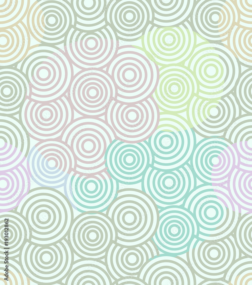 Abstract seamless swirls gray and pastel pattern. For print, site background, wallpaper, fabric.
