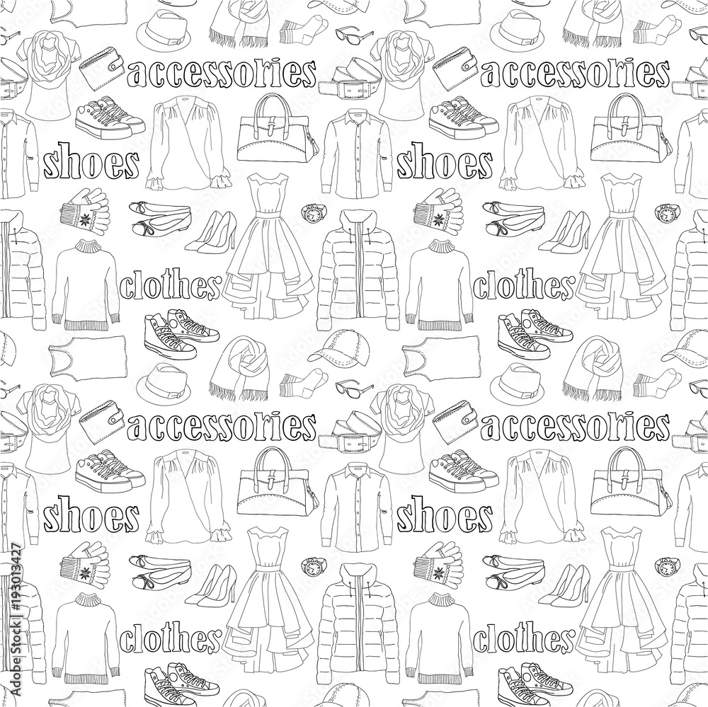 Clothes seamless pattern. Clothes seamless pattern.