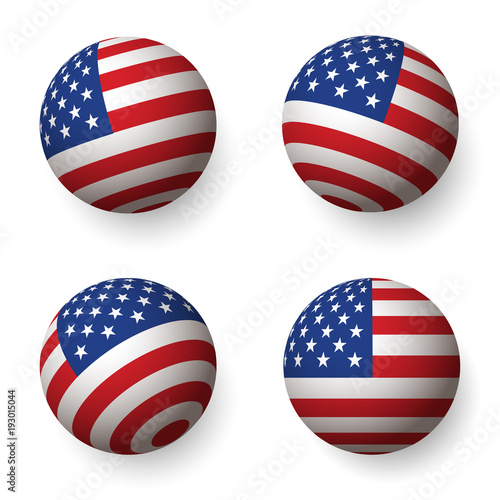Flag of America circle 3d s...
