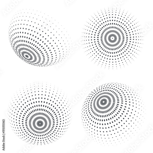 Globe shape with digital dots. Vector illustration