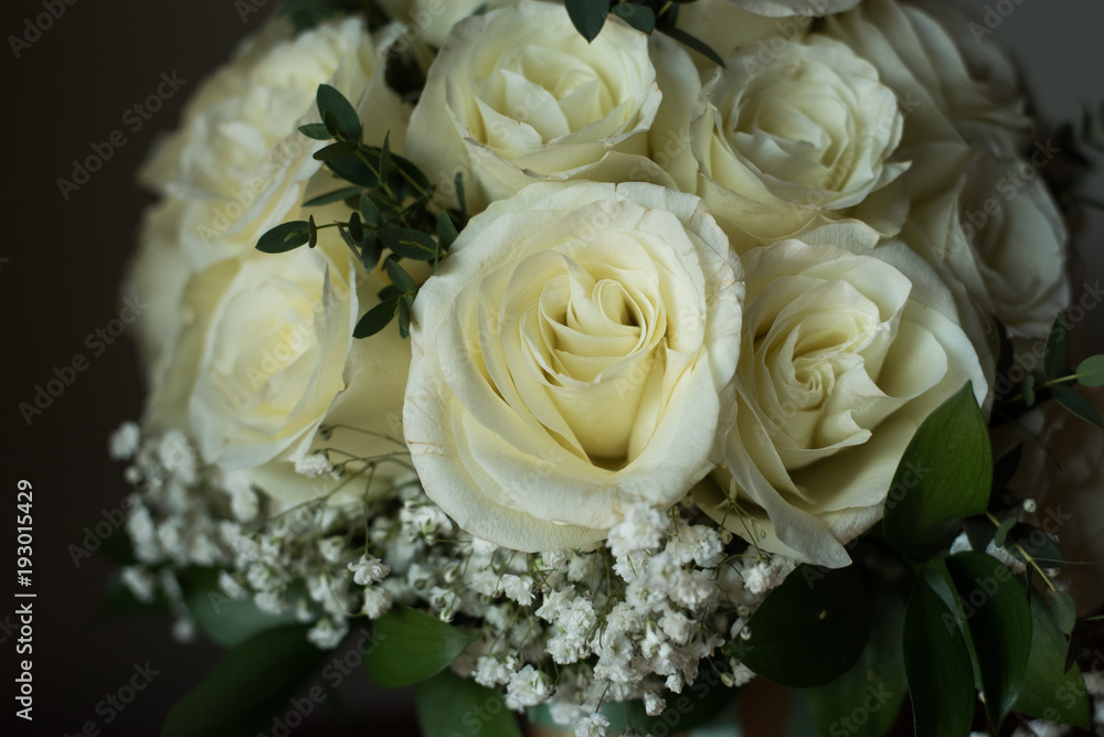 White rose flower bouquet in bundle shape for bridal in wedding ceremony White rose flower bouquet in bundle shape for bridal in wedding ceremony
