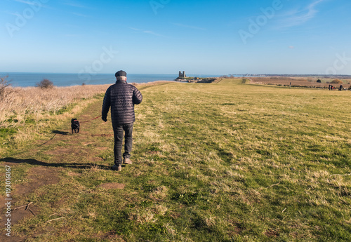 Reculver, Kent, UK along the cliff top walk on the coast near to Herne Bay and Whitstable. © Christine Bird