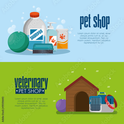 pet shop products set icons vector illustration design