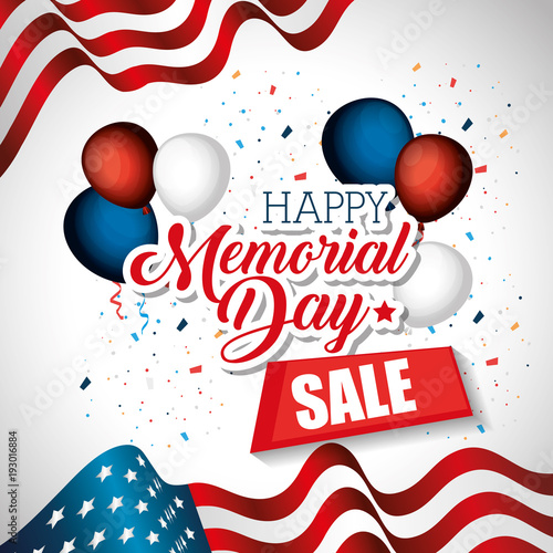 happy memorial day sale vector illustration design