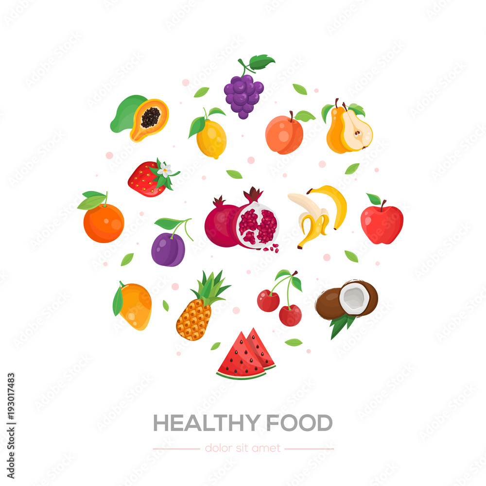 Healthy food - modern colorful vector illustration