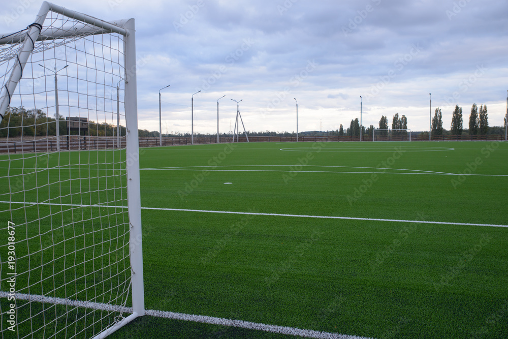Football field with artificial turf