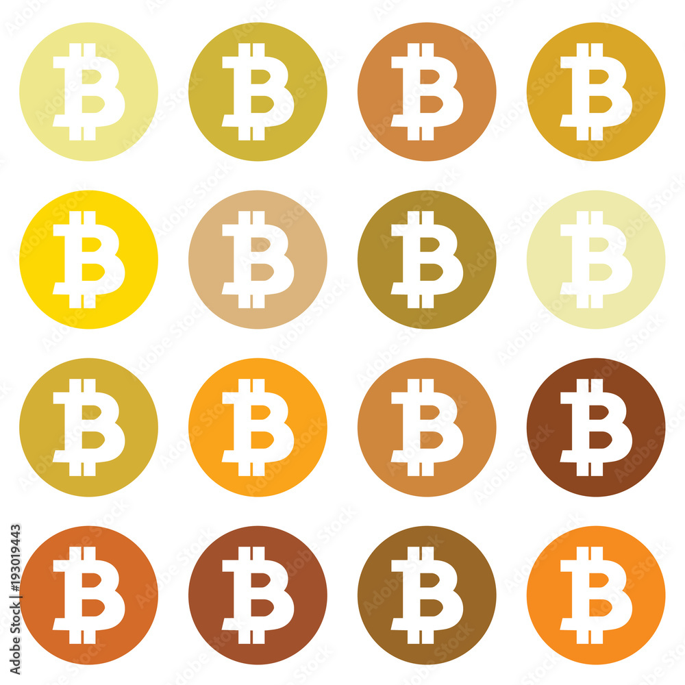 Obraz premium bitcoin icon in different gold color