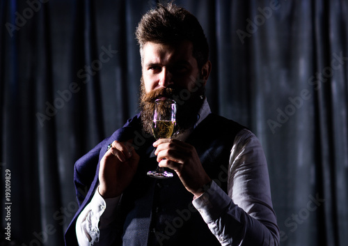 Retro man with a glass