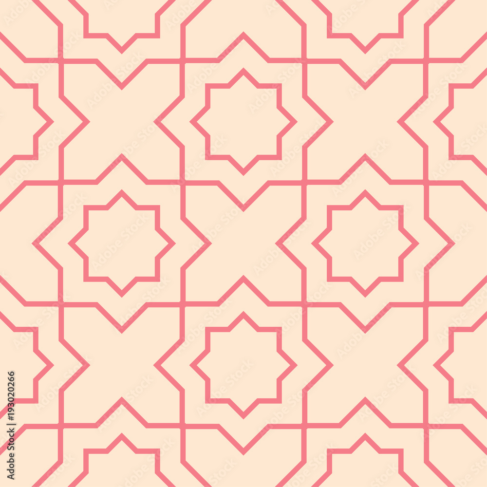 Red and beige geometric seamless pattern Red and beige geometric seamless pattern