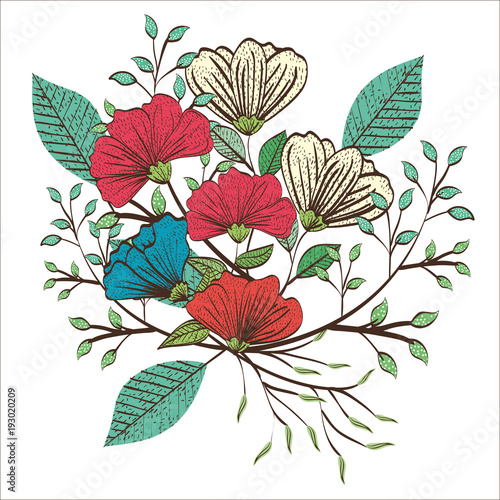 floral decoration vintage style vector illustration design © Gstudio