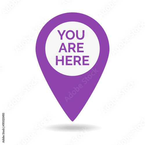 Marker location icon with you are here