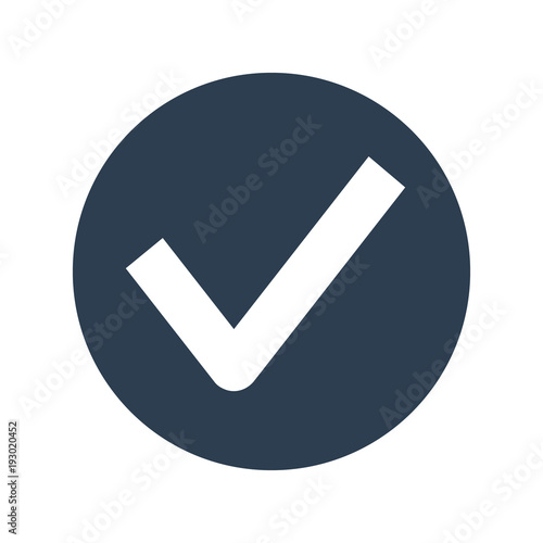 Check mark icon on white background.