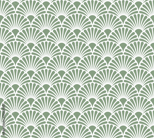 Vector Flower Abstract Seamless Pattern. Art Deco Style Background. Geometric texture.