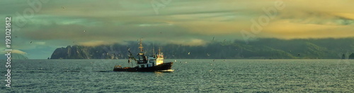 boat  Russia  kamchatka  travel  sea  panorama