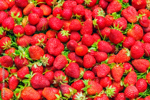 Fresh ripe strawberry red fruits  seasonal healthy and vitamin food  natural background