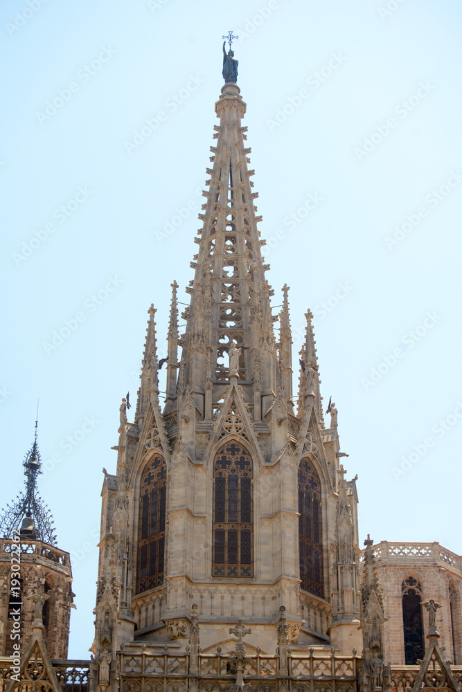 The Cathedral is dedicated to the Holy Cross and Saint Eulalia, the patron Saint of Barcelona