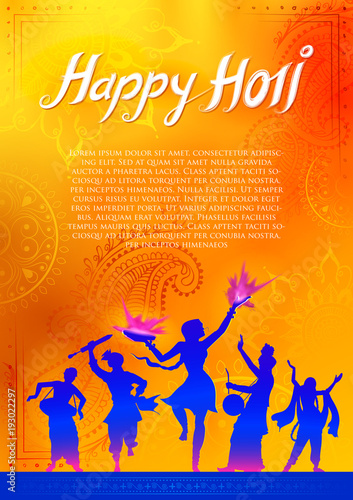 Happy Holi Background  for Festival of Colors celebration greetings