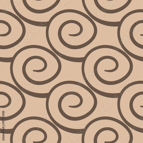 Beige and brown geometric ornament. Seamless pattern