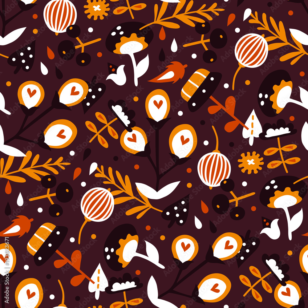 Naklejka premium vector seamless background pattern with plants