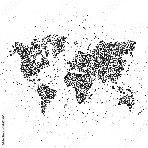 Dotted world map. The concept illustration of globe