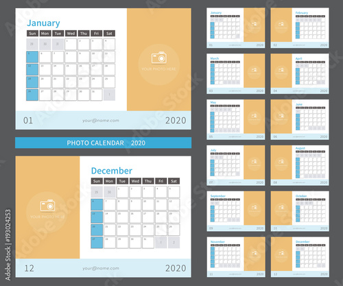 Photo Calendar 2020 ready to print