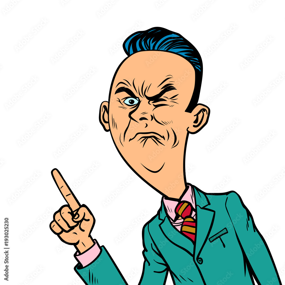wrinkled nasty bad businessman points finger gesture wrinkled nasty bad businessman points finger gesture