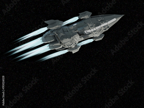 spaceship aircraft for science fiction 3d rendering of alien spacecraft