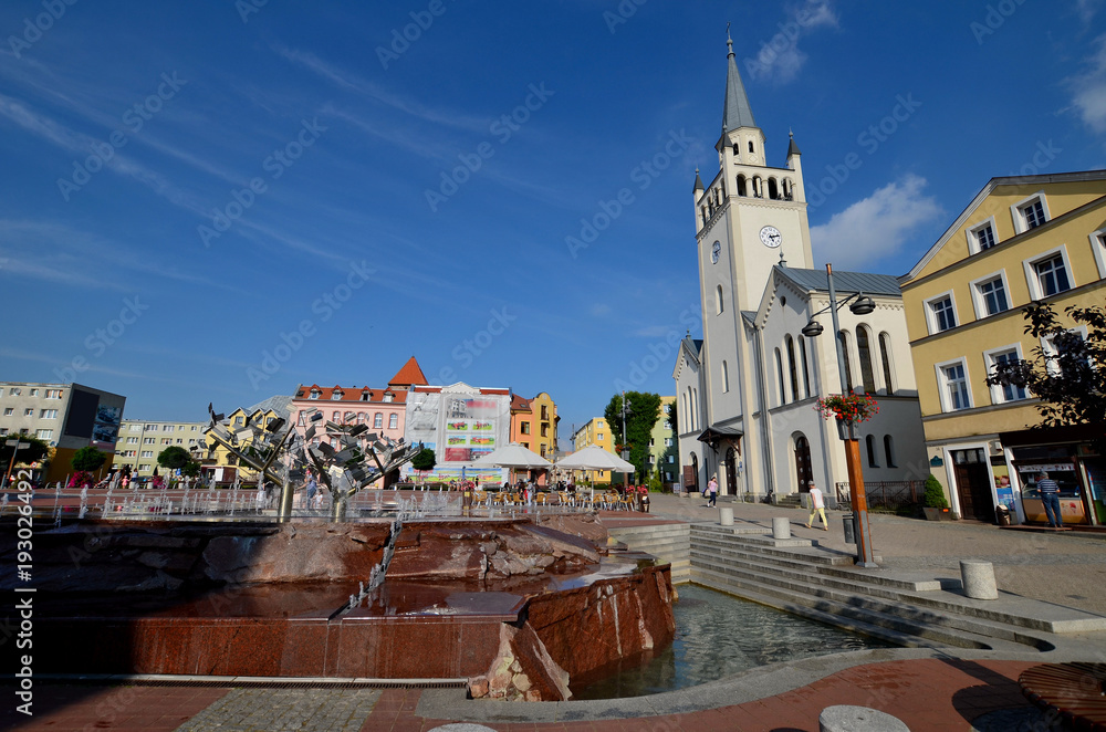 Market square in Bytow (Poland)