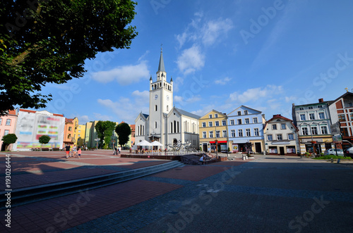 Market square in Bytow (Poland)