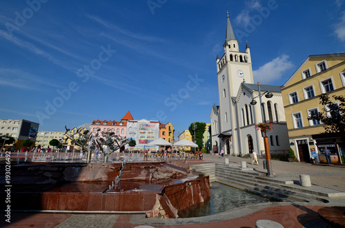 Obraz na płótnie Market square in Bytow (Poland) w salonie