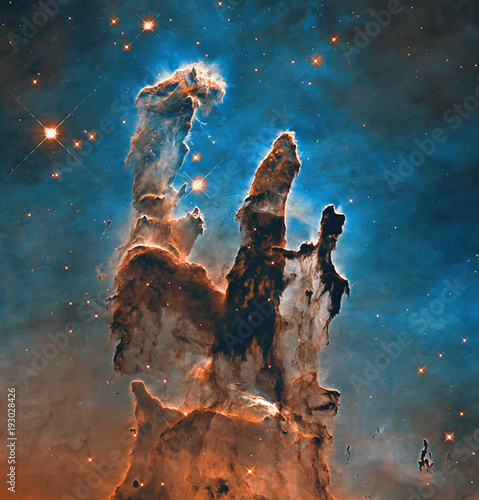 Pillars of Creation. Elements of this image furnished by NASA. photo