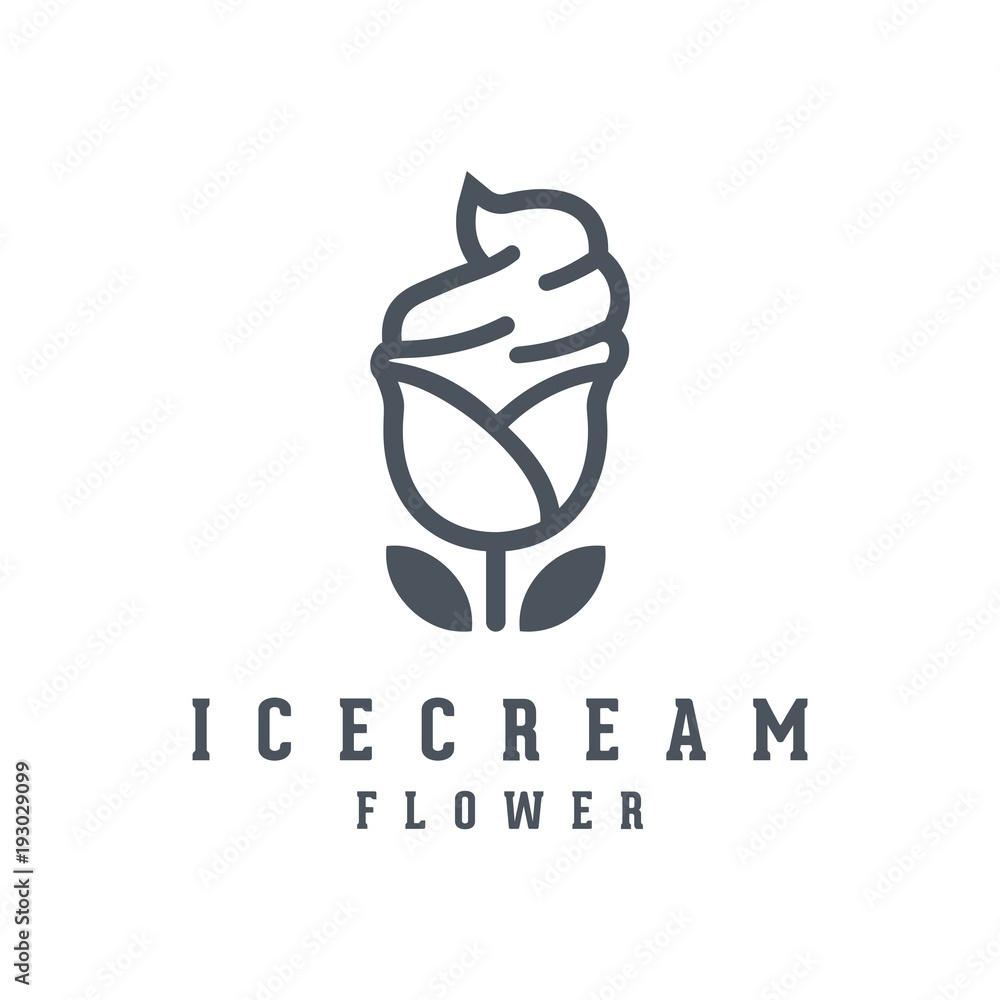 Creative ice cream dessert logo Royalty Free Vector Image