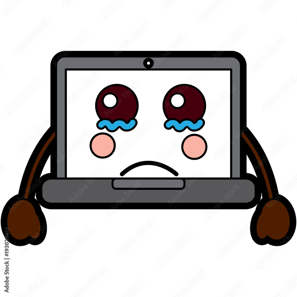 laptop computer sad emoji icon image vector illustration design laptop computer sad emoji icon image vector illustration design