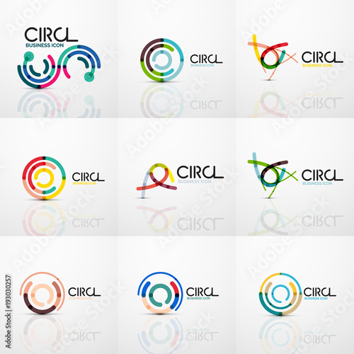 Set of line circles logos