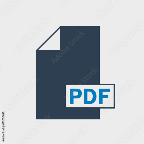 Portable Document Format, PDF file format Icon on gray background.