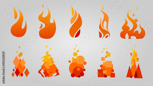 set of different flames