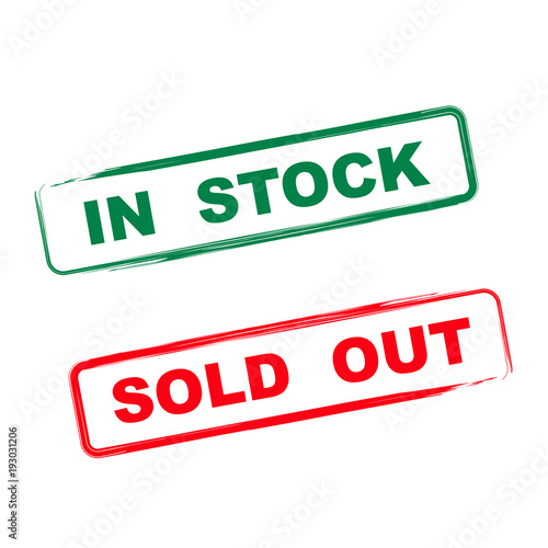 Sold out - In stock vector stamp - stock vector