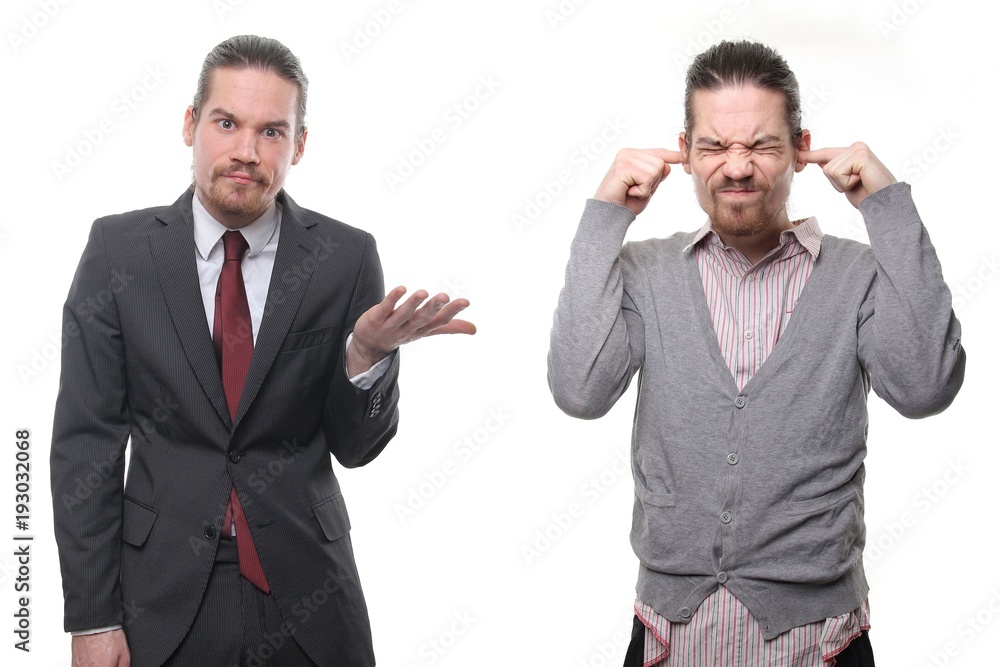 Caucasian man two times Caucasian man two times