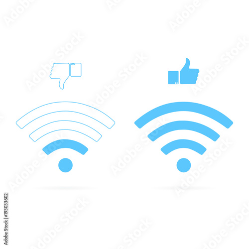 wifi signal quality with thumb up and down