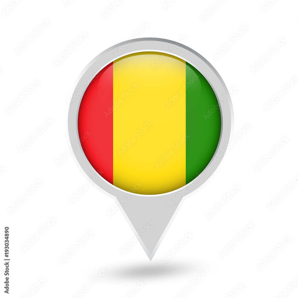 Fototapeta premium Guinea Flag Round Pin Icon