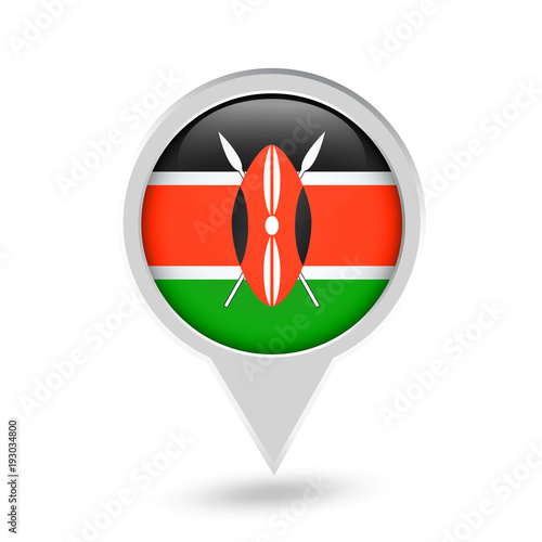 Kenya Flag Round Pin Icon