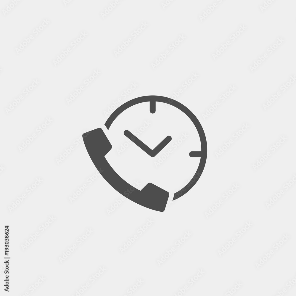Phone 24 hours flat vector icon Phone 24 hours flat vector icon
