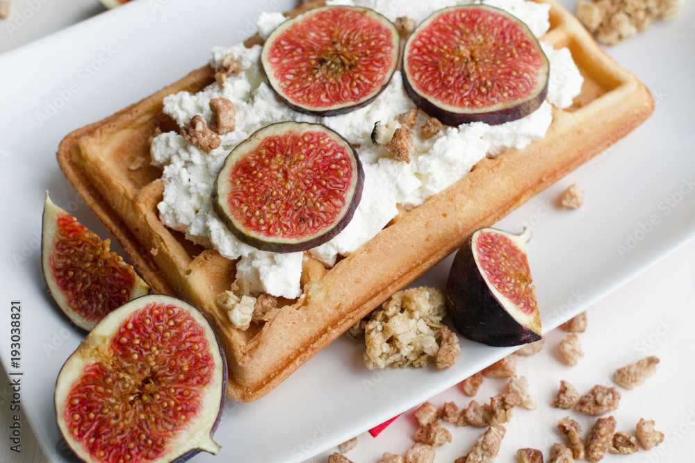 vienna wafer with ricotta and fresh figs vienna wafer with ricotta and fresh figs