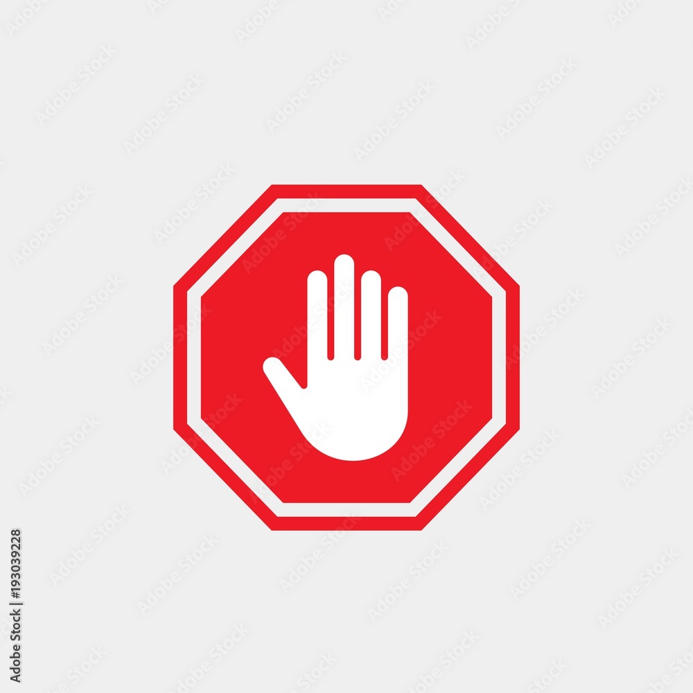 Stop vector sign. Prohibiting flat vector icon Stop vector sign. Prohibiting flat vector icon