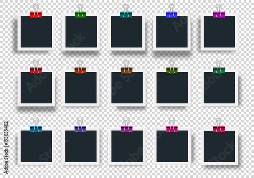 Retro photo frames isolated on a transparancy background. Vector photo frame for your creativity.